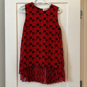 Silvie lattice plaid sleeveless blouse